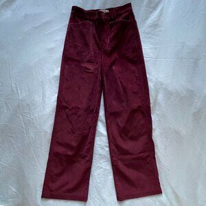 Madewell Emmett Wide-Leg Corduroy Pants in Garnet Stone (normal pockets!)